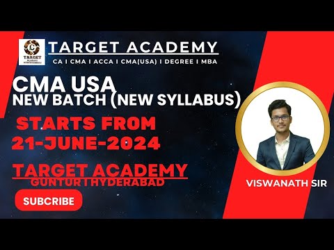 CMA USA NEW BATCH FOR NEW SYLLABUS STUDENTS EXCLUSIVELY IN TARGET ACADEMY ONLY #cmausa #exam #cma#ca