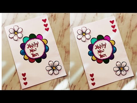 Happy New Year Card Drawing 2025/DIY New Year Greeting Card/Project Work Designs/Front Page Designs