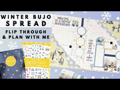 PLAN WITH ME & FLIP THROUGH | WINTER BULLET JOURNAL SPREAD | NEW PLANYTHING SUBSCRIPTIONS