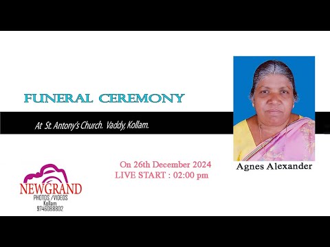 FUNERAL CEREMONY OF AGNES ALEXANDER.