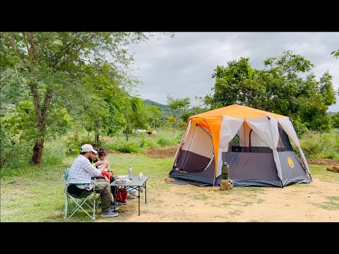 CAMPING IN THE DEEP FOREST WITH OUR MINI HOME TENT | RELAX | ASMR