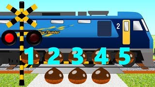 英語で数をかぞえる知育踏切電車アニメ | Numbers Counting to 10 for Kids