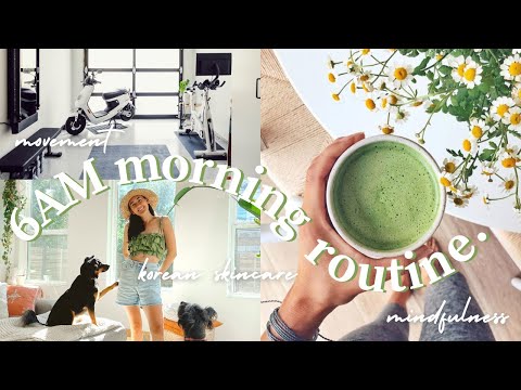 🌤 My 6am Morning Routine (Summer 2021) | korean skincare, movement, mindfulness