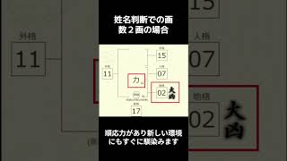 姓名判断での画数２画の場合 #姓名判断 #shorts