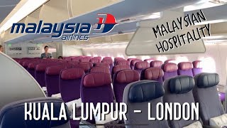 14 Hours on MALAYSIA AIRLINES A350-900 (ECONOMY)  | Kuala Lumpur - London | MH004