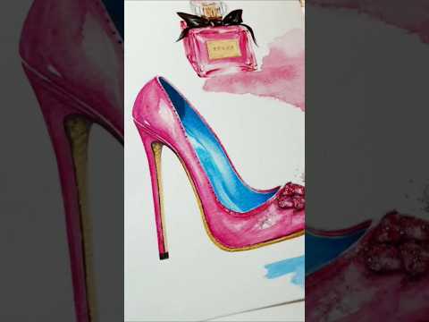 Painting shoes #shoedesign  #watercolorpainting