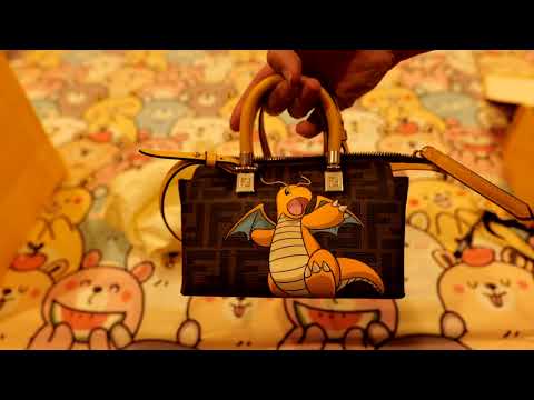 By The Way MiniFENDI x FRGMT x POKÉMON brown FF fabric Boston bag Dragonite or Kairyu Ver