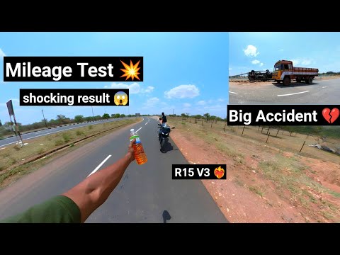 R15 V3 Mileage Test 💥 shocking result 😱 | big accident 💔 |  @Nandhurider9274 #trending #tamil