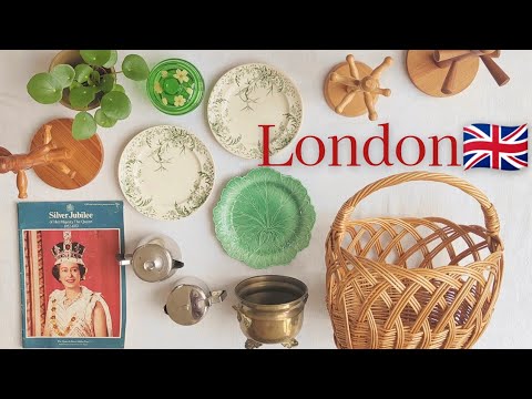 The flea markets in London🍂│Lovely Vintage Antique│Autumn shopping│Haul│Vlog