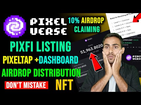 Pixeltap+Pixelverse Dashboard Airdrop Claim Full Details || Pixeltap Listing and Claiming Update NFT