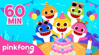 Happy Birthday to You Song | 60 Minute Birthday Song | Baby Shark Remix | Pinkfong Songs for Kids