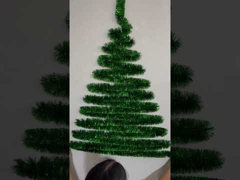 Budget friendly Christmas Tree in 2 minutes #shorts #christmas #christmastree #tinsel  #diy