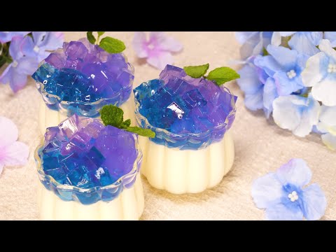 Hydrangea Jelly Cream Cheese Panna Cotta │ Recipe