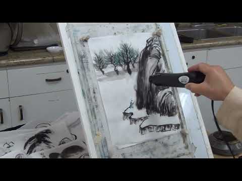 Master Study of Qi Baishi's Landscape with a Pather 1921 Part 2 the trees