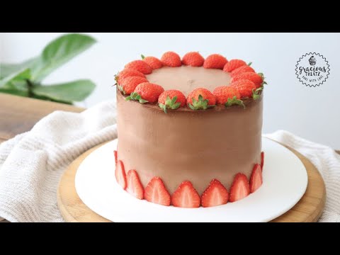 Eggless Strawberry Chocolate Cake