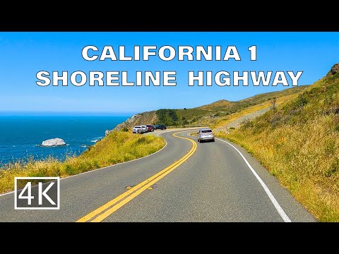 [4K] Scenic Drive between Muir Beach and Stinson Beach - California