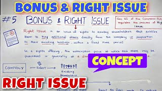 #5 Bonus & Right Issue - Concept of Right Issue - CA INTER - By Saheb Academy