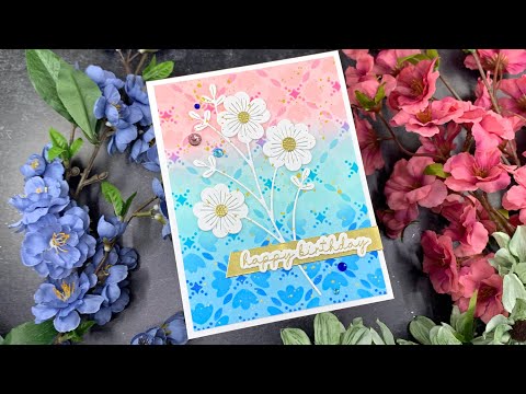 Inspired by Bling! | Mosaic Tulips Stencil | Simon Says Stamp