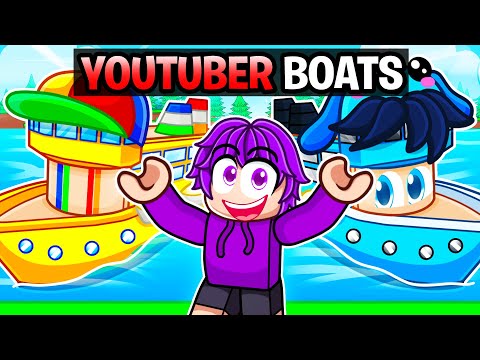 Building Famous YouTubers Boats in Roblox Build a Boat!