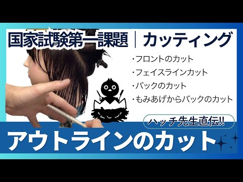 カット②アウトラインのカット｜美容師国家試験カット手順とカットのコツ