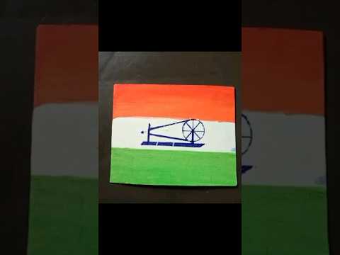 How to draw easy flag ❤️🇮🇳 || 75 years old flag design #shorts