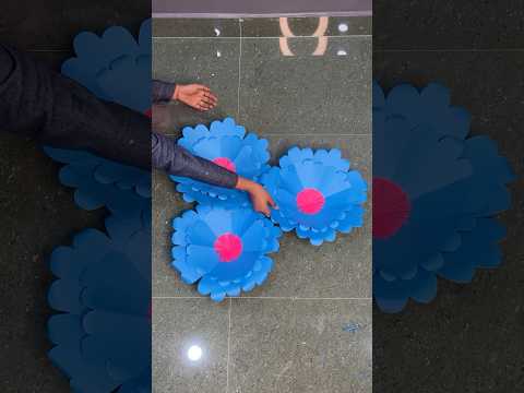 Blooming Blue Wall Decor Craft using Paper #short #youtubeshort #viral #reel #trending #papercraft