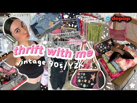 THRIFT WITH ME | 90s/Y2k THRIFT HAUL | FULL TIME DEPOP SELLER 🍓🎀⭐️