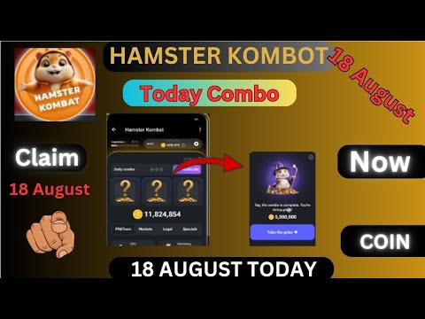 18 August Daily Combo & Daily Cipher  | Hamster Kombat Daily COMBO 18 August | Claim coin