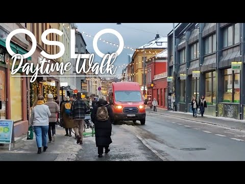 🇸🇯❄️🚶Walking Tour OSLO  NORWAY~ Grünerløkka In December