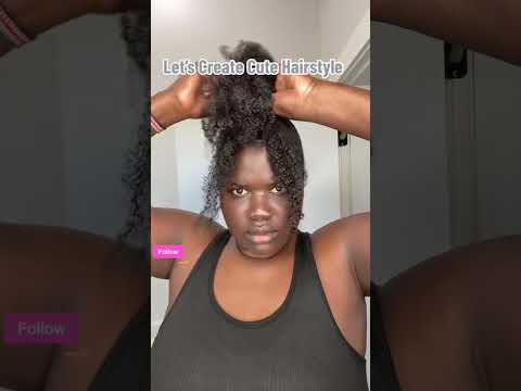 4C Natural Hair Styles: How I create Cute Afro-bun w/ two twists #shorts #shortvideo #roadto1k