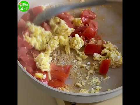 아이들을 위한 간편요리♥엄마표요리[토마토달걀볶음밥 ] / Mom's Cooking[Tomato egg fried rice]