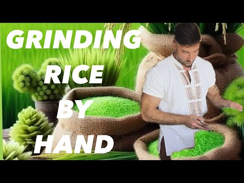 traditional grinding rice making sweet treats