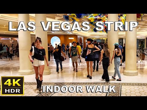 [4K HDR] Las Vegas Strip Indoor Walking Tour | Mandalay Bay to Mirage | June 2024