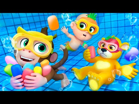 Swimming Pool Challenge! 🛟 Bubbles Song Lalafun Nursery Rhymes & Original Kids Songs