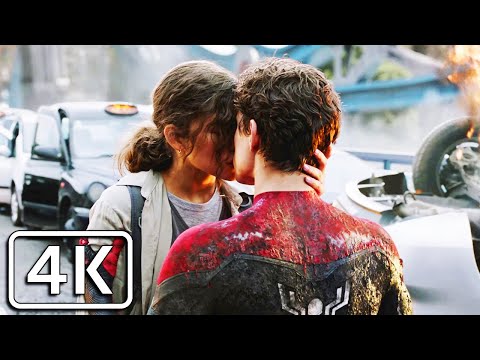 Zendaya kisses Tom Holland (Peter kisses MJ) - Spider-Man 2019 Ending [4K]