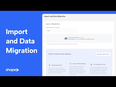 Importing & Data Migration in Shape