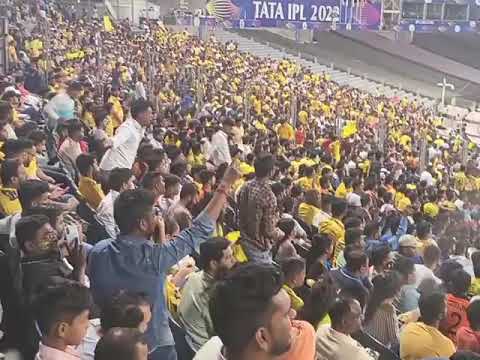 MS Dhoni Again leading chennai Superkings & crowd enjyoing the  moments & its all about #yellowlove