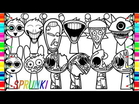 Incredibox SPRUNKI Coloring Pages / Simon & Pinki Phases 1 2 3 4 5 6 / NCS Music