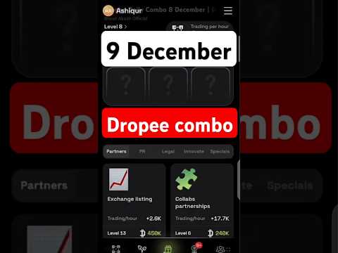 Dropee Daily Combo 9 December | Dropee Daily Combo Today