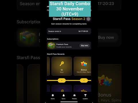 ⭐️【Starsfi】Starsfi Daily Combo | 30 November (UTC+9)  #starsfi #dailycombo #today #30november