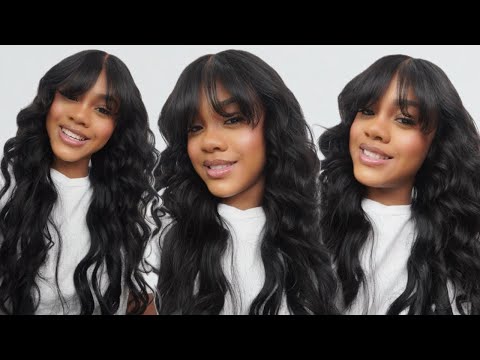 *NEW STYLE, NEW ME!* Fluffy Pre-Everything New Bang Loose Wave Wig Install~ FT.Nadula Hair