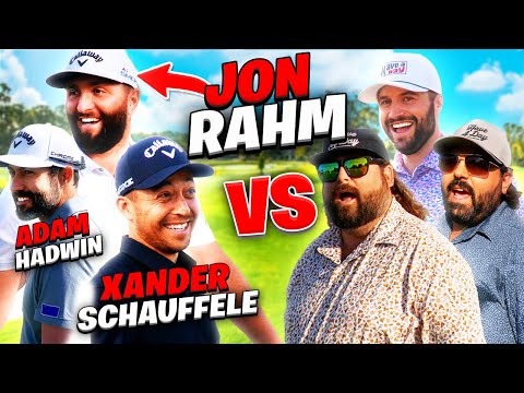 WORLD'S BEST GOLFERS CHALLENGED US TO A MATCH! (Jon Rahm, Xander Schauffele, Adam Hadwin)