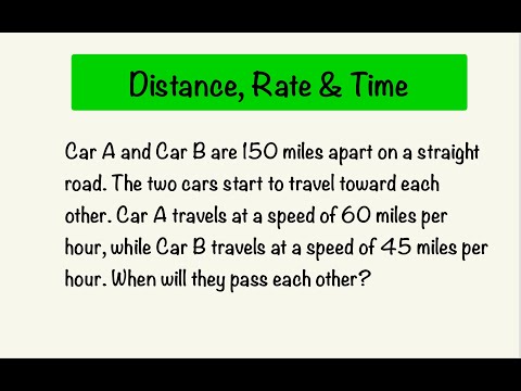 Distance Time Speed Math Problem, Relative Speed | 2 Cars Are Headed Toward Each Other