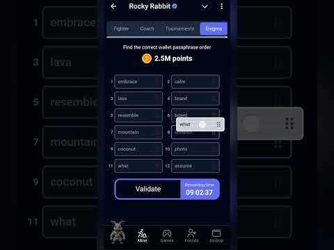 Rocky Rabbit 🐰 ENIGMA 19 September 2024 #tap2earn #rockyrabbitairdrop #rockyrabbitdailycombo #quiz