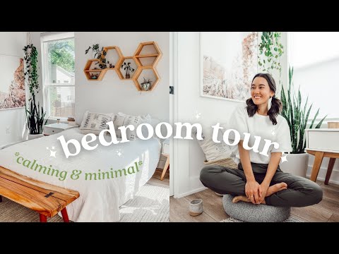 😴🍃 Minimal Bedroom Tour 2021 | Intentional, Calming, Simple Living *Aesthetic*