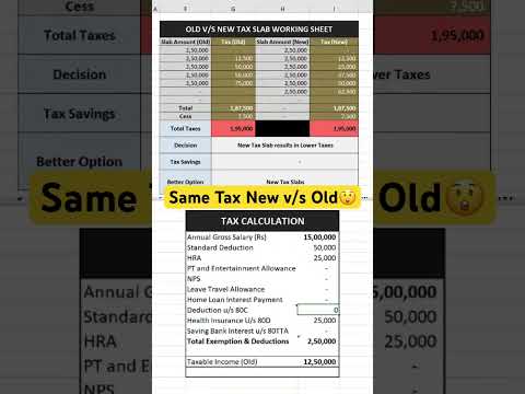 Tax Calculation New v/s Old Comparison #mytax #taxpayerburden #taxrepresentation #taxbase #tax