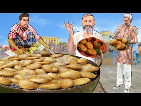 लालची कचोरी वाला Lalchi Greedy Kachori Wala Village Cooking Street Food Comedy Video Hindi Kahaniya