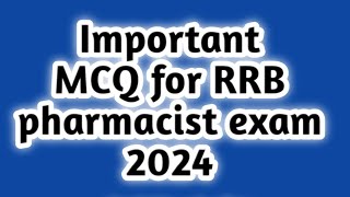 Rrb pharmacist exam