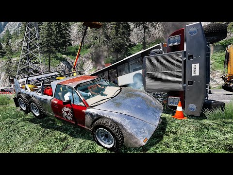 Cars VS  DANGEROUS CLİFF #14 Steep Slopes Mountain Road - Don't Stop - BeamNG Drive