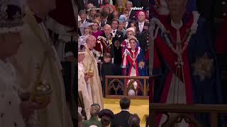 Princess of Wales curtsies to King Charles III at coronation | #shorts #yahooaustralia